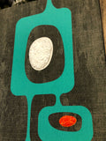 Googie Towers - Turquoise and Avocado Gravel Art Pair