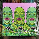 GillMan Triple Feature Giclée Canvas Art Print - Pink
