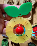 Pineapple Upside Down Cake - Earrings / Necklace / Brooch