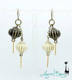 Turquoise Girl Brooch and Lantern Earrings Set