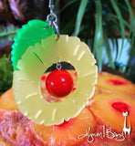 Pineapple Upside Down Cake - Earrings / Necklace / Brooch