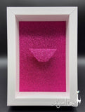 Collector’s Carmen Miranda Brooch and Earrings - Orange Halo Shadowbox on Magenta