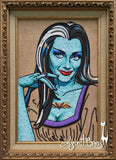 Lily Munster Bat Necklace and Earrings - Black and Silver