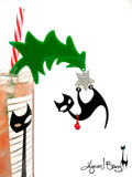 Bad Cat Christmas Swizzle Sticks