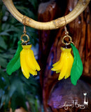 Collector’s Carmen Miranda Brooch and Earrings - Lime Halo Shadowbox on Turquoise