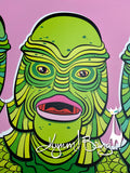 GillMan Triple Feature Giclée Canvas Art Print - Pink