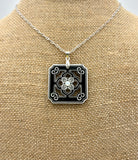 Small Chinese Tile necklace - Black