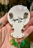 Collector’s Carmen Miranda Brooch and Earrings - Lime Halo Shadowbox on Turquoise