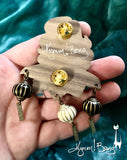 Turquoise Girl Brooch and Lantern Earrings Set