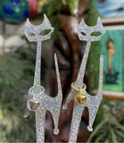 Celebration Cat Swizzle Sticks, Holographic Glitter