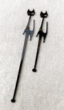 Black Cat Swizzle Sticks