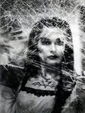 Lily Munster Bat Necklace and Earrings - Pearly White and Gold