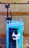 Kitty Cocktail Zombie Glass and Swizzles - Black and White