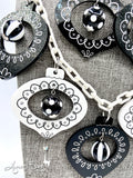 Shiny Brite Ornaments - Necklace / Earrings - Goth Holiday Black and White
