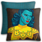 Turquoise Girl Premium Stuffed Pillow