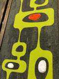Googie Towers - Turquoise and Avocado Gravel Art Pair