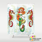 Retro Mermaid Shower Curtain