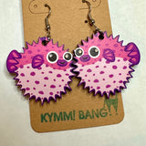 Pufferfish Wood Earrings - more colors