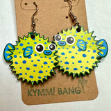 Pufferfish Wood Earrings - more colors