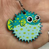 Pufferfish Wood Earrings - more colors