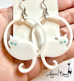 Small Hoop Cat Earrings - more colors