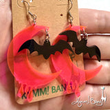 Toxic Moon and Bat Earrings - more colors