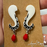 Octopus Tenticle Earrings with Blood Drop