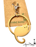 Hoop Cat Keychains - Silver & Gold Color Stainless Steel