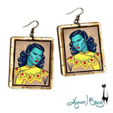 Turquoise Girl Framed Earrings