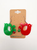 Mod Bird Christmas Earrings
