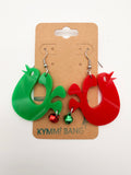 Mod Bird Christmas Earrings