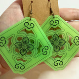Chinese Tile Earrings - X-Large Glow-in-the-Dark
