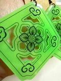 Chinese Tile Earrings - X-Large Glow-in-the-Dark
