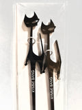 Black Cat with Silver Collar Swizzle Sticks