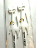 White Cat with Gold Collar Swizzle Sticks