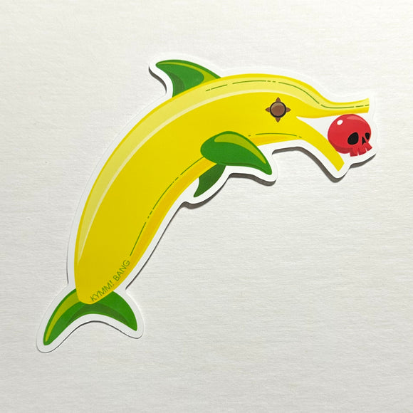 Banana Dolphin Vinyl Sticker