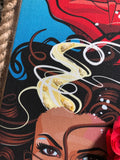 MeduSirena the Fire Eating Mermaid, Ltd Ed Gravel Art Panel