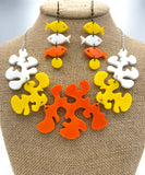 Coral Reef and Tres Fishés - necklace and earring set 1
