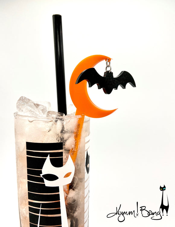 Moon and Bat Swizzle Sticks