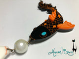 Koi Kiss - Japanese Koi Fish Necklace and Pearl Earrings