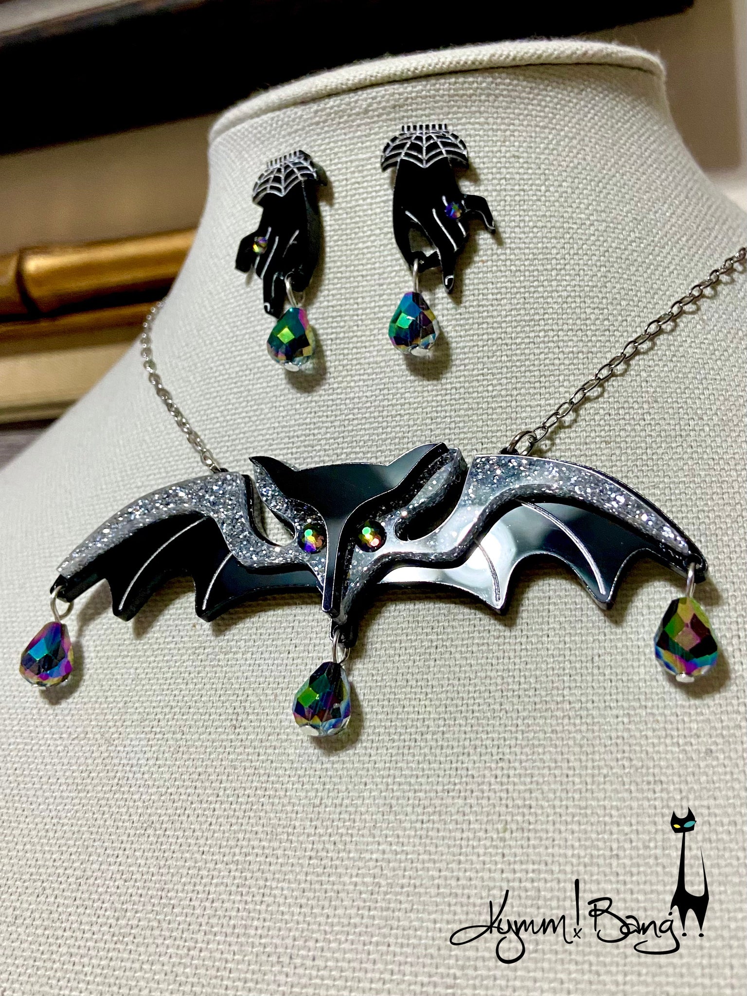 Buy 925 Sterling Silver Bat Necklace Earrings Bracelet Cute Animal Glowing  in the Dark Halloween Jewelry Gift for Women Girl Online at desertcartINDIA