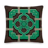 Chinese Tile Premium Stuffed Pillow